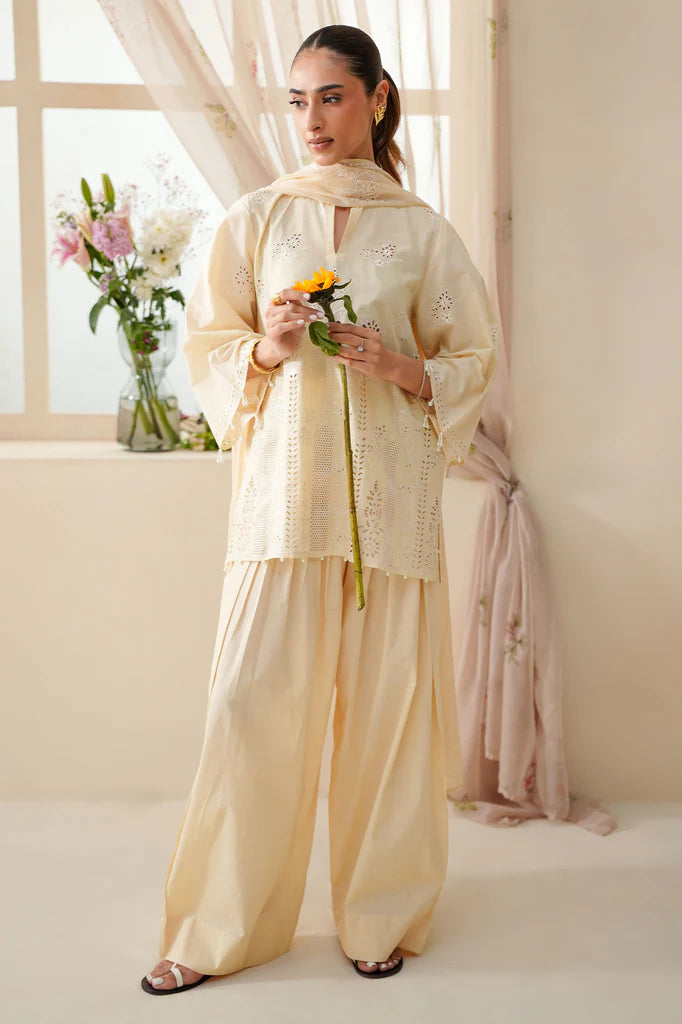 PEARL ROYALE-3PC CHIKANKARI SUIT | Cross Stitch