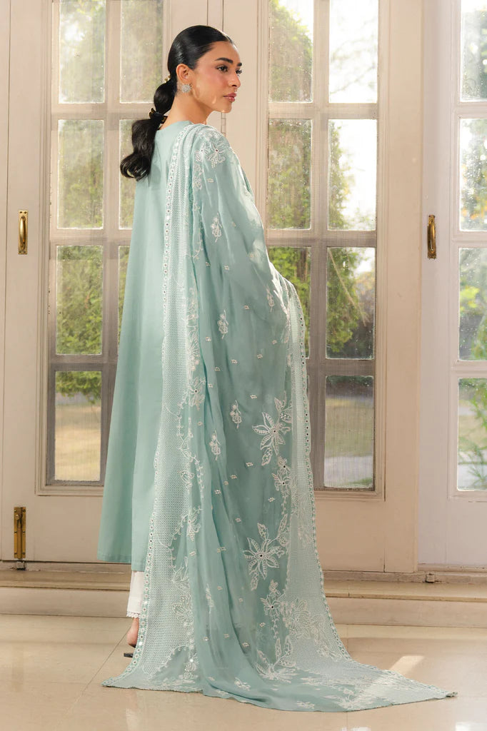NILE BLUE-2PC (SHIRT & DUPATTA) | EXCLUSIVE PRET | Cross Stitch