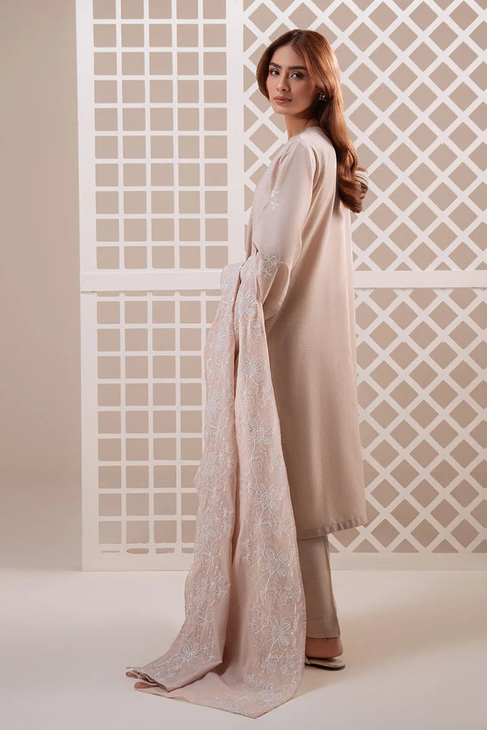 MOCHA VEIL-2PC (SHIRT & DUPATTA) | EXCLUSIVE PRET | Cross Stitch