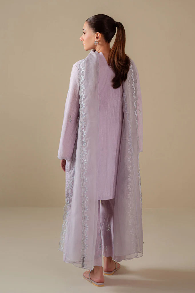 LILAC BLUSH -3PC (SHIRT, TROUSER & DUPATTA) | EXCLUSIVE PRET | Cross Stitch