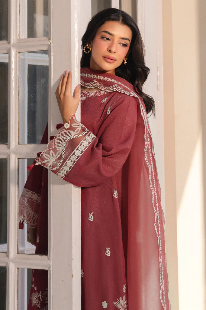 RUST EMBER-2PC (SHIRT & DUPATTA) | EXCLUSIVE PRET | Cross Stitch