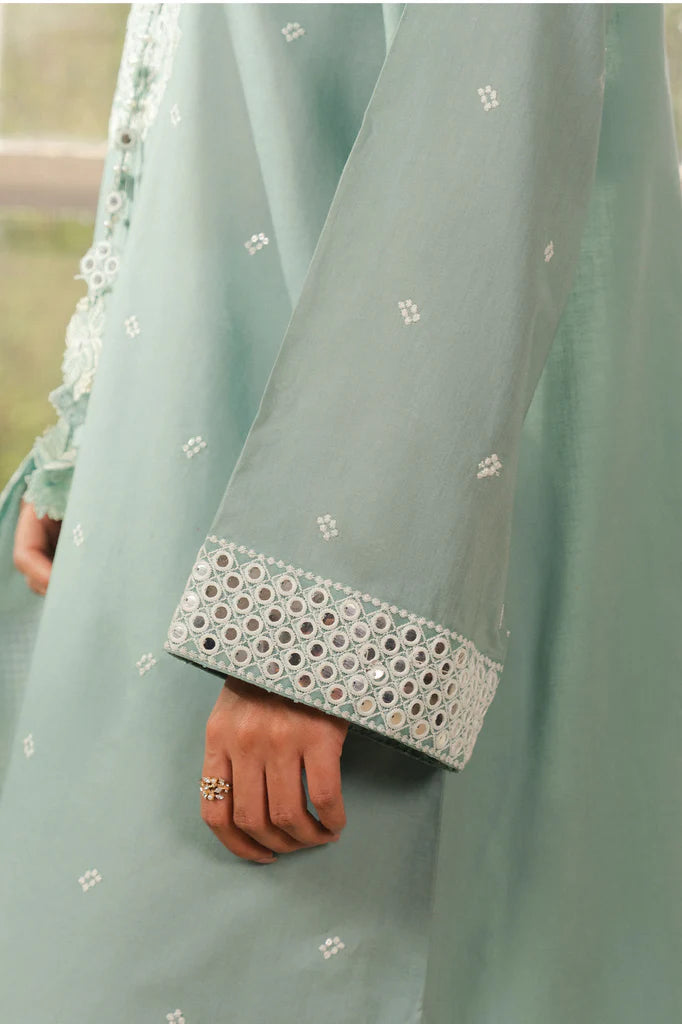 NILE BLUE-2PC (SHIRT & DUPATTA) | EXCLUSIVE PRET | Cross Stitch