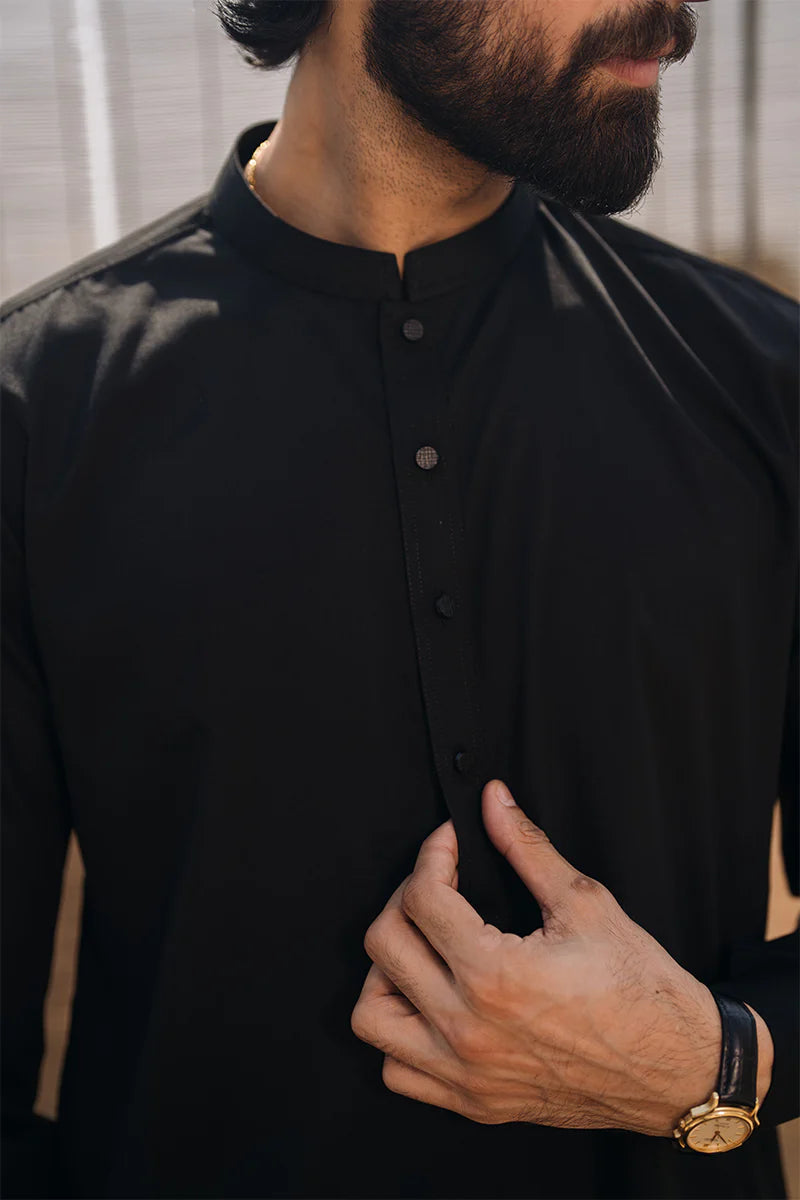 Ebony Black Classic Shalwar Kameez | REPUBLIC MENSWEAR