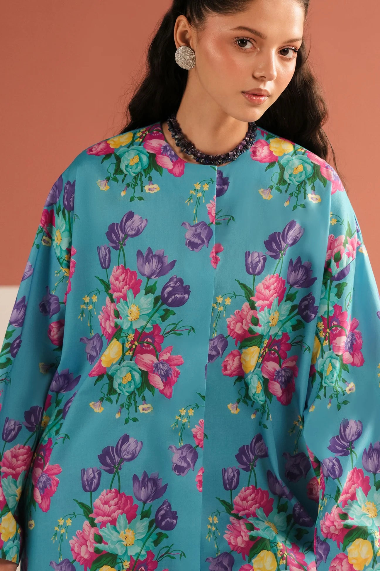 (ZRW-21612) TURQUOISE MUSE | Poplin-Fall'25 | ZAHA