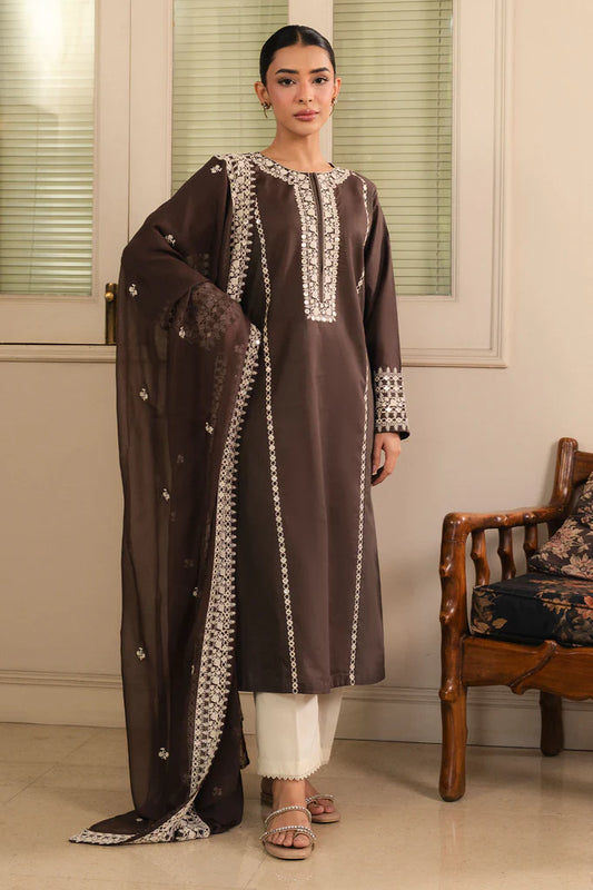BROWNIE-2PC (SHIRT & DUPATTA) | EXCLUSIVE PRET | Cross Stitch