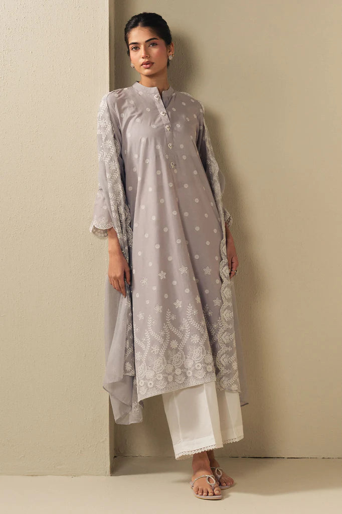 LAVENDER CLOUD-2PC (SHIRT & DUPATTA) | EXCLUSIVE PRET | Cross Stitch
