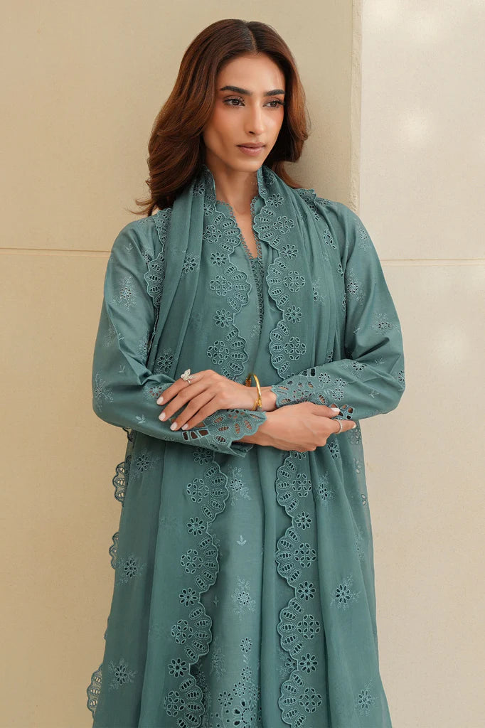 FLEUR WHISPER-3PC CHIKANKARI SUIT | Cross Stitch