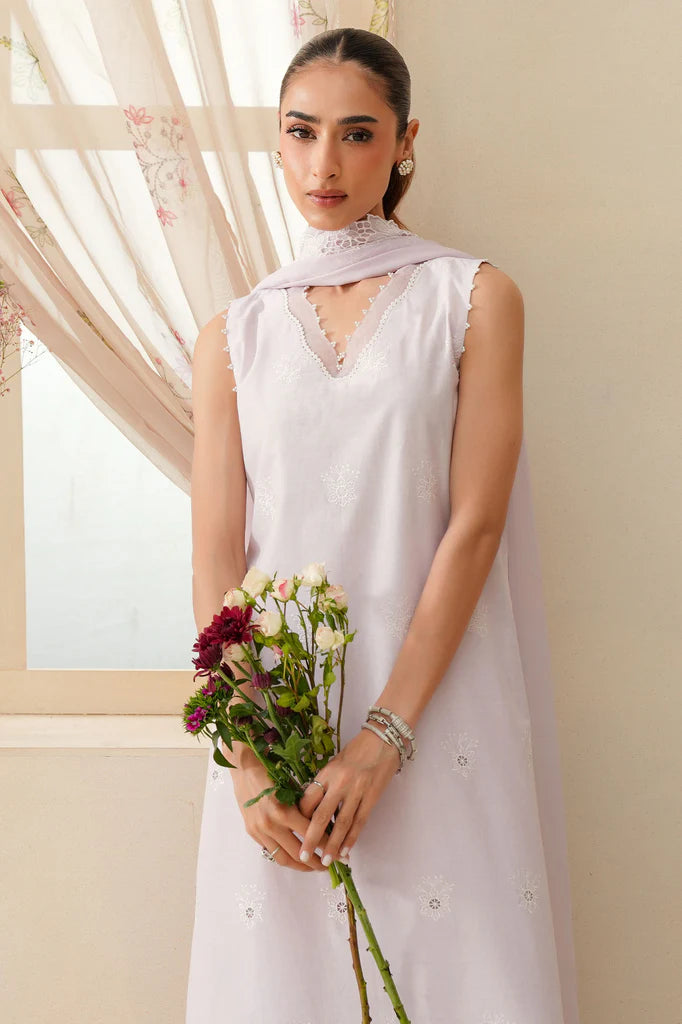 BLUSH BREEZE-3PC CHIKANKARI SUIT | Cross Stitch
