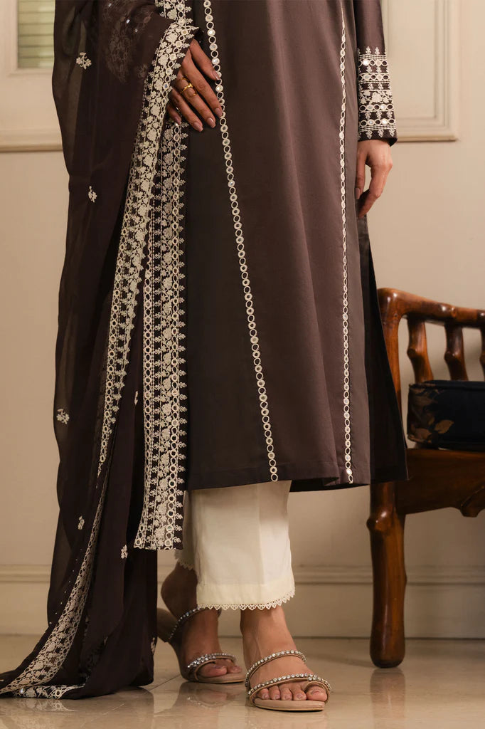 BROWNIE-2PC (SHIRT & DUPATTA) | EXCLUSIVE PRET | Cross Stitch