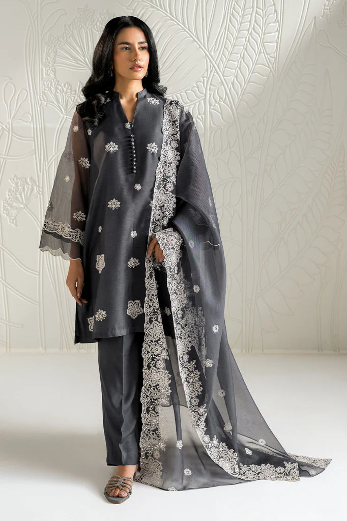 NAVY GLEAM -2PC (SHIRT & DUPATTA) | EXCLUSIVE PRET | Cross Stitch