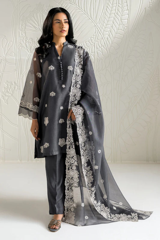 NAVY GLEAM -2PC (SHIRT & DUPATTA) | EXCLUSIVE PRET | Cross Stitch