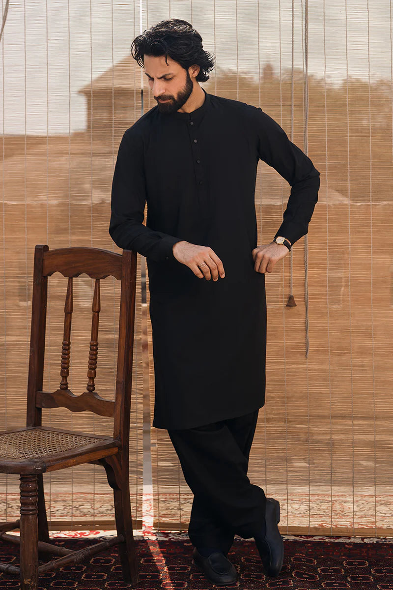 Ebony Black Classic Shalwar Kameez | REPUBLIC MENSWEAR