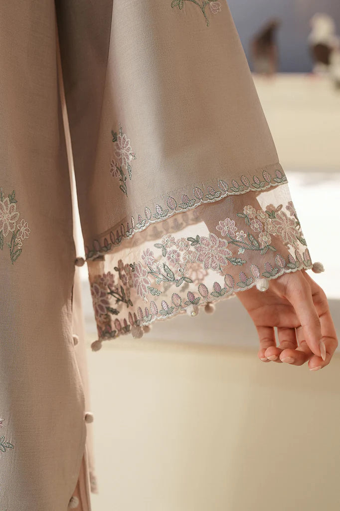 SOFT UMBER-3PC EMBROIDERED LAWN SUIT | Cross Stitch