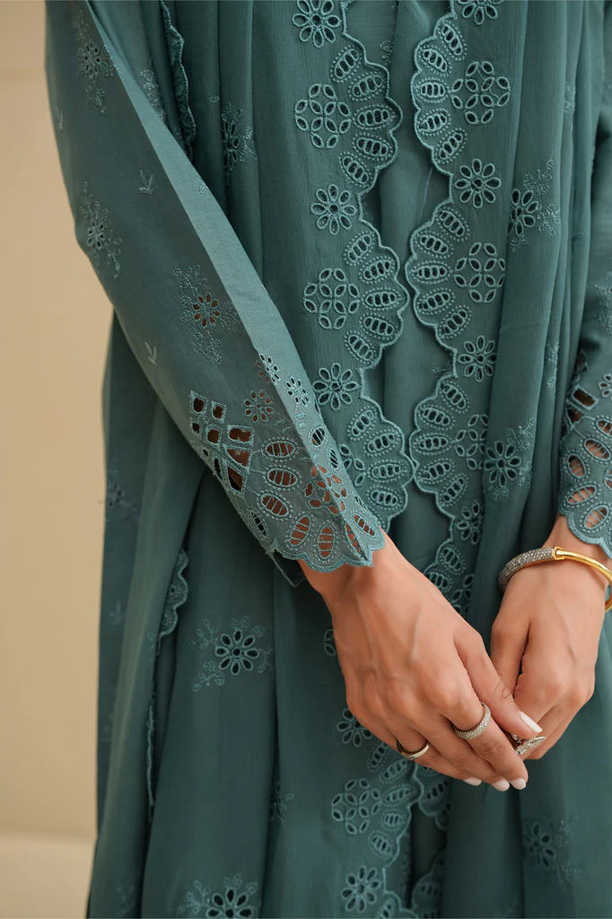 FLEUR WHISPER-3PC CHIKANKARI SUIT | Cross Stitch