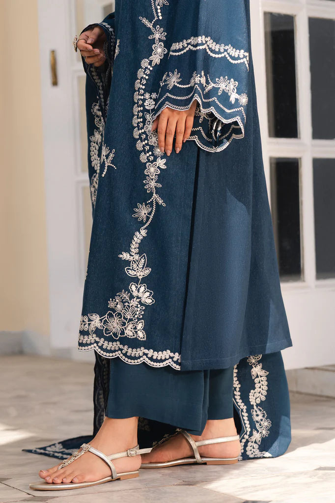 DEEP ECLIPSE-2PC (SHIRT & DUPATTA) | EXCLUSIVE PRET | Cross Stitch