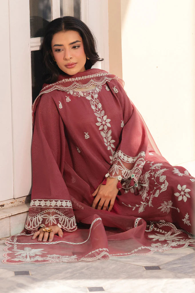 RUST EMBER-2PC (SHIRT & DUPATTA) | EXCLUSIVE PRET | Cross Stitch