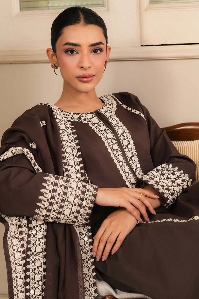 BROWNIE-2PC (SHIRT & DUPATTA) | EXCLUSIVE PRET | Cross Stitch