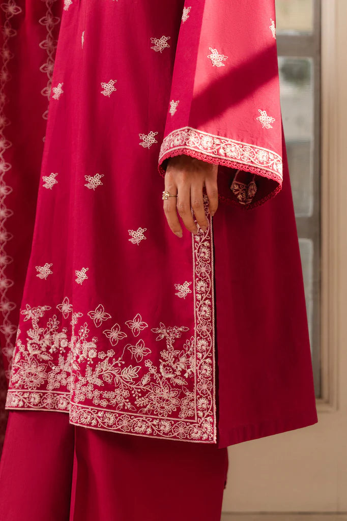 CRIMSON BOUDOIR-2PC (SHIRT & DUPATTA) | EXCLUSIVE PRET | Cross Stitch