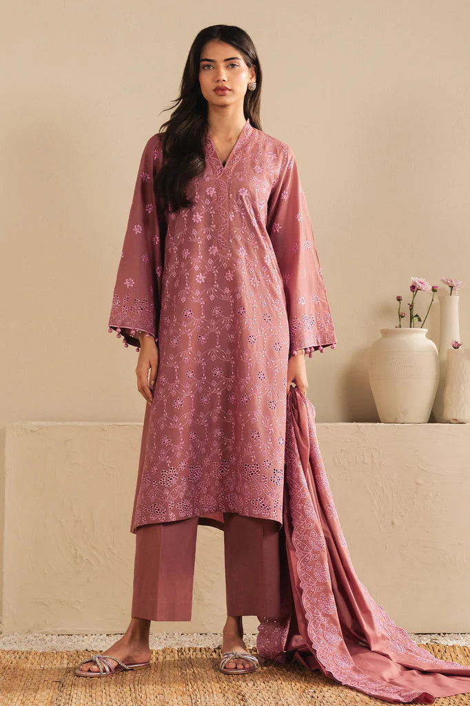 BLUSH EMBRACE-3PC (SHIRT,TROUSER & DUPATTA) | EXCLUSIVE PRET | Cross Stitch
