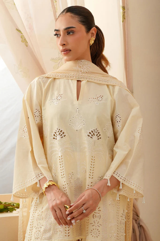 PEARL ROYALE-3PC CHIKANKARI SUIT | Cross Stitch