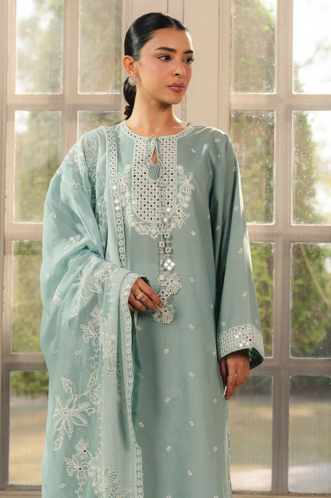 NILE BLUE-2PC (SHIRT & DUPATTA) | EXCLUSIVE PRET | Cross Stitch
