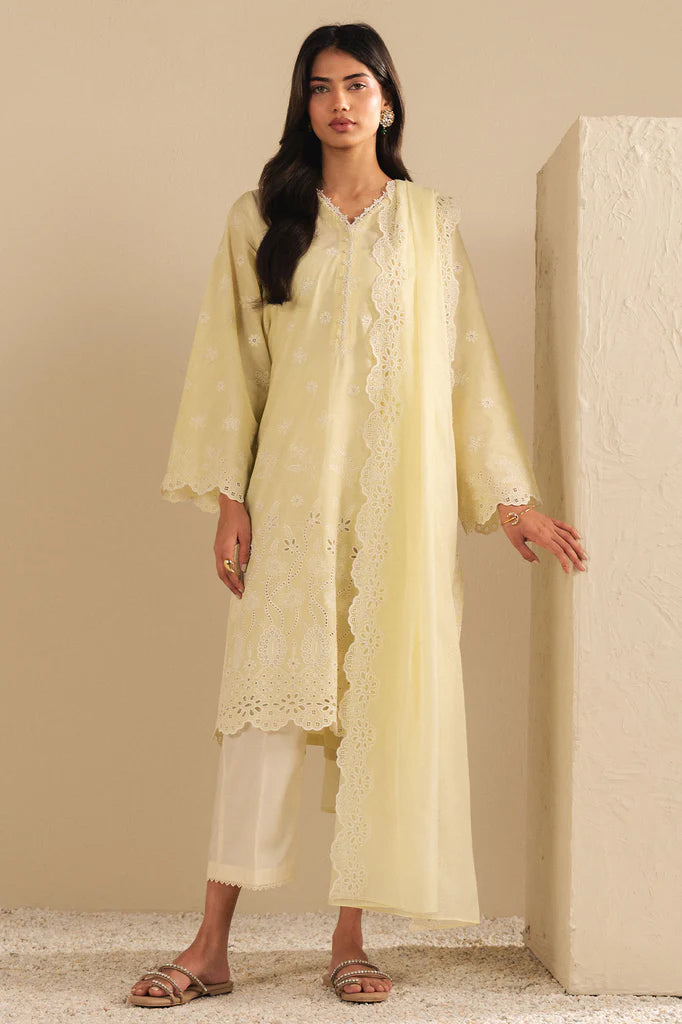 PASTEL SUNSHINE-2PC (SHIRT & DUPATTA) | EXCLUSIVE PRET | Cross Stitch