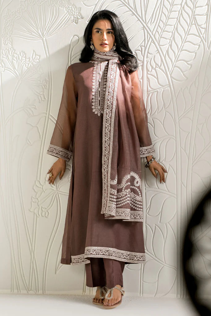 MULBERRY MIST-2PC (SHIRT & DUPATTA) | EXCLUSIVE PRET | Cross Stitch