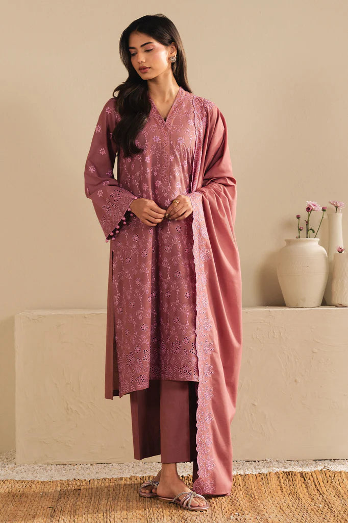BLUSH EMBRACE-3PC (SHIRT,TROUSER & DUPATTA) | EXCLUSIVE PRET | Cross Stitch