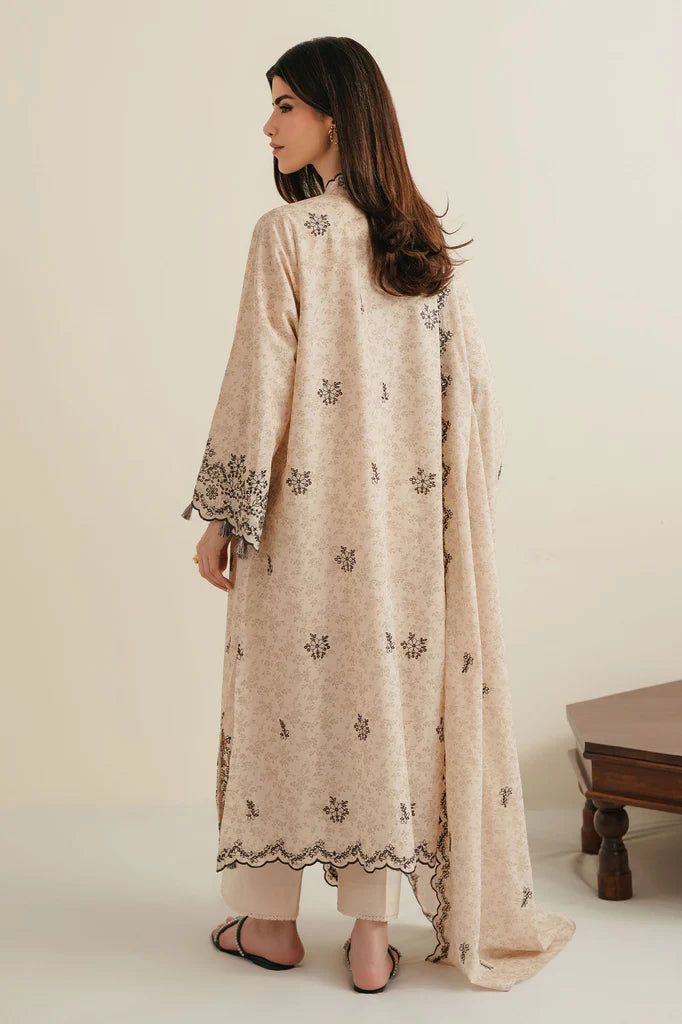 IVORY NOIR-3PC EMBROIDERED LAWN SUIT | Cross Stitch