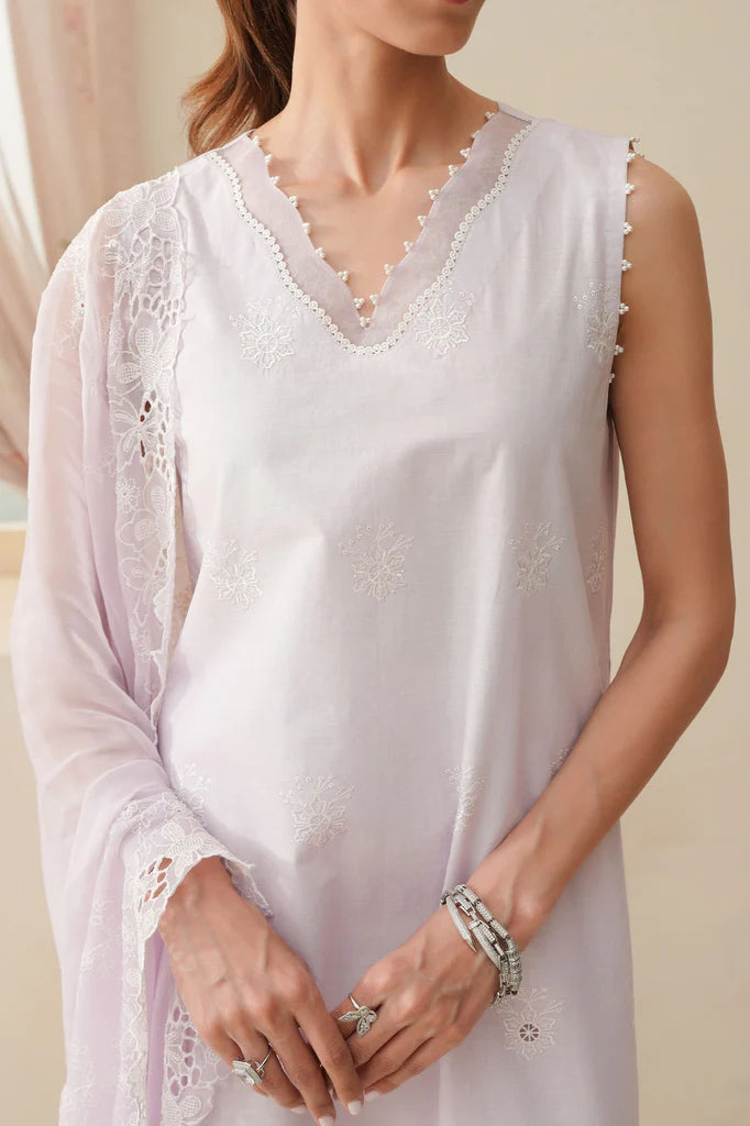 BLUSH BREEZE-3PC CHIKANKARI SUIT | Cross Stitch