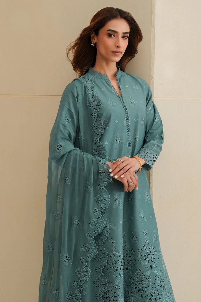 FLEUR WHISPER-3PC CHIKANKARI SUIT | Cross Stitch