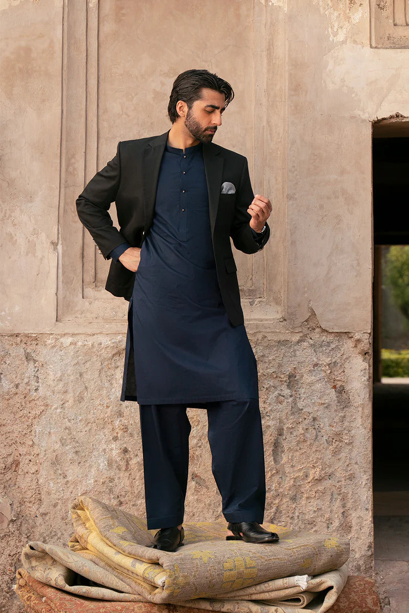 Navy Blue Egyptian Cotton Shalwar Kameez | REPUBLIC MENSWEAR