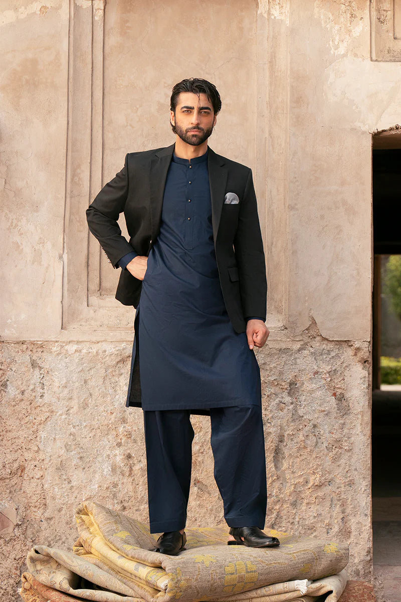 Navy Blue Egyptian Cotton Shalwar Kameez | REPUBLIC MENSWEAR