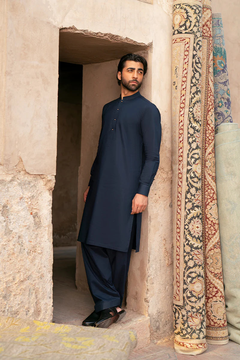 Navy Blue Egyptian Cotton Shalwar Kameez | REPUBLIC MENSWEAR