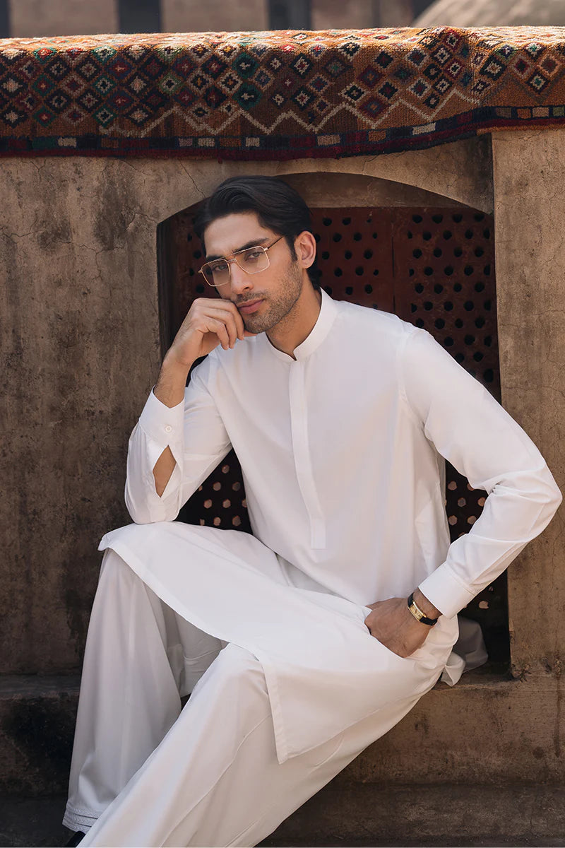 Ivory White Classic Shalwar Kameez | REPUBLIC MENSWEAR