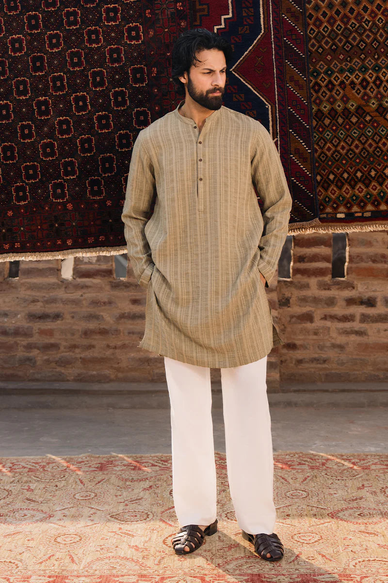 Khakhi Green Kurta Pajama | REPUBLIC MENSWEAR