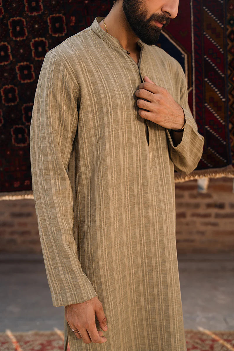 Khakhi Green Kurta Pajama | REPUBLIC MENSWEAR