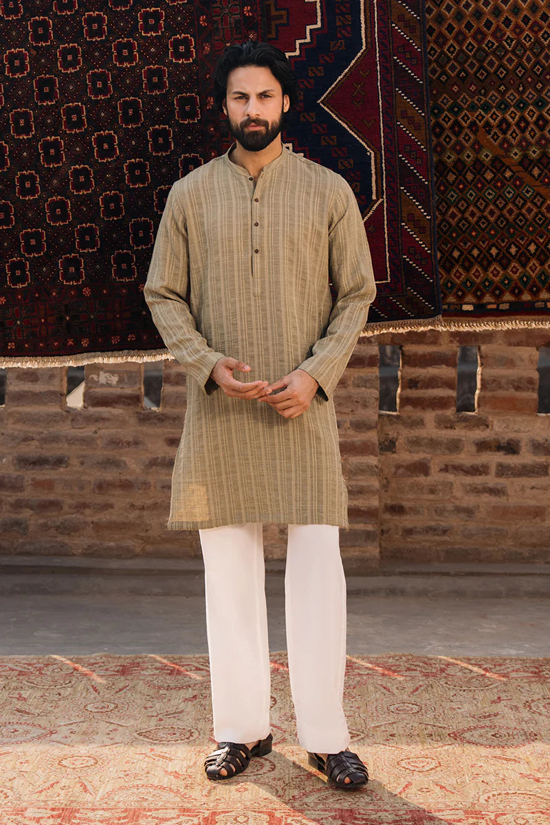 Khakhi Green Kurta Pajama | REPUBLIC MENSWEAR