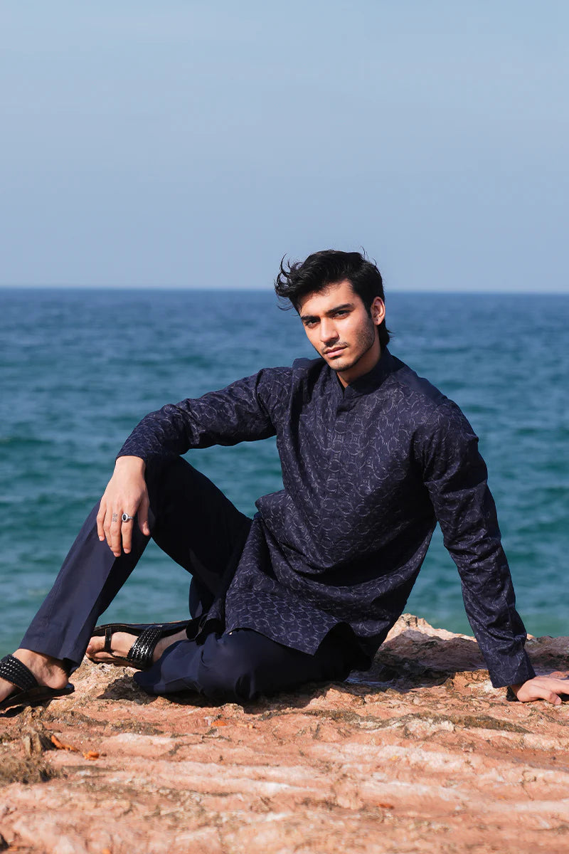 'Navy Blue' Kurta Pajama | REPUBLIC MENSWEAR