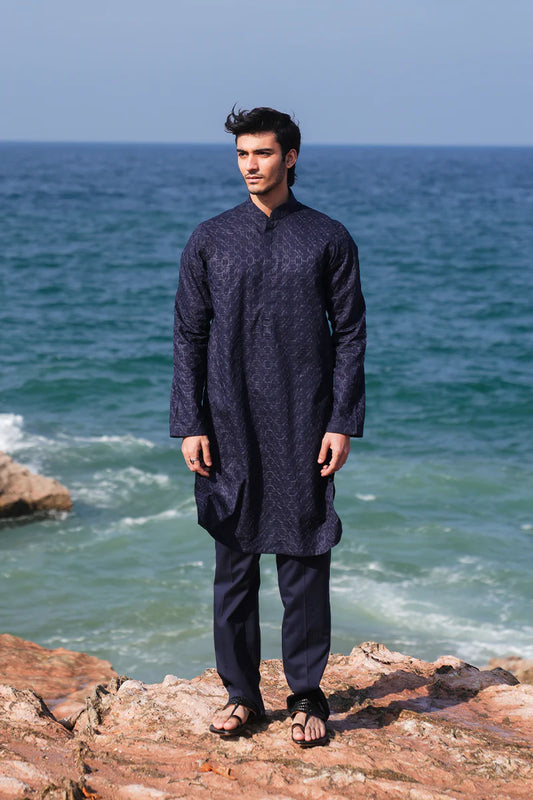 'Navy Blue' Kurta Pajama | REPUBLIC MENSWEAR
