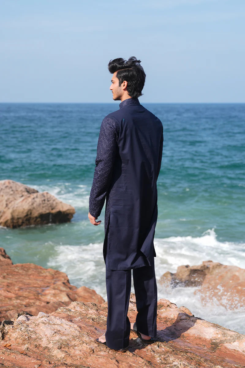 'Navy Blue' Kurta Pajama | REPUBLIC MENSWEAR