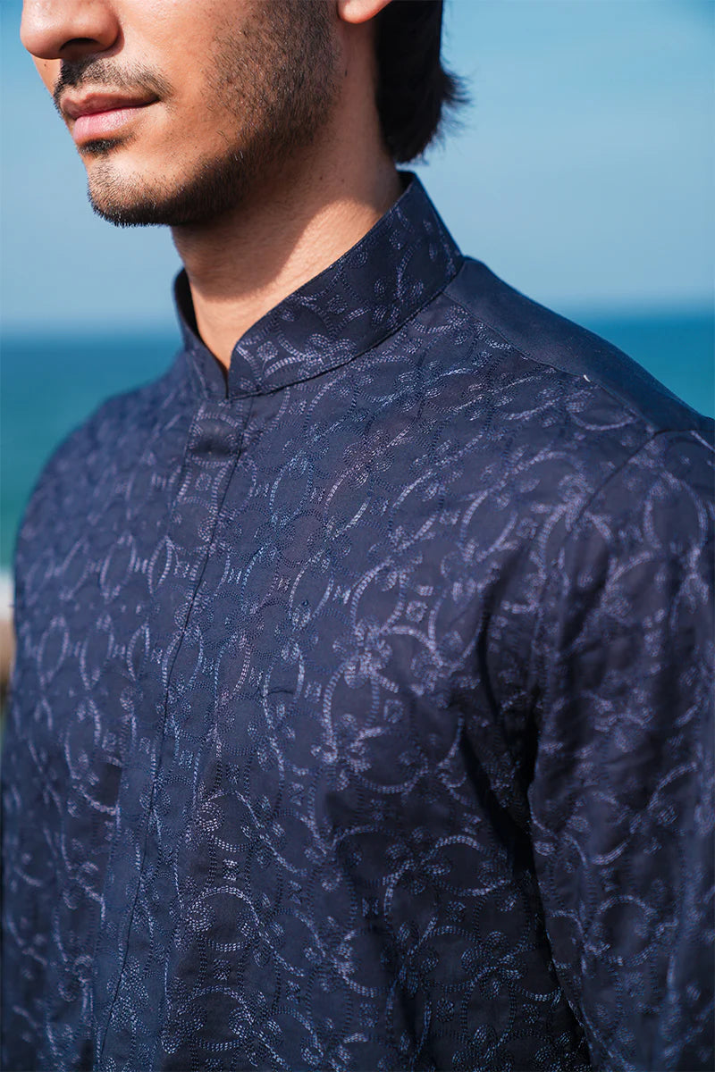 'Navy Blue' Kurta Pajama | REPUBLIC MENSWEAR