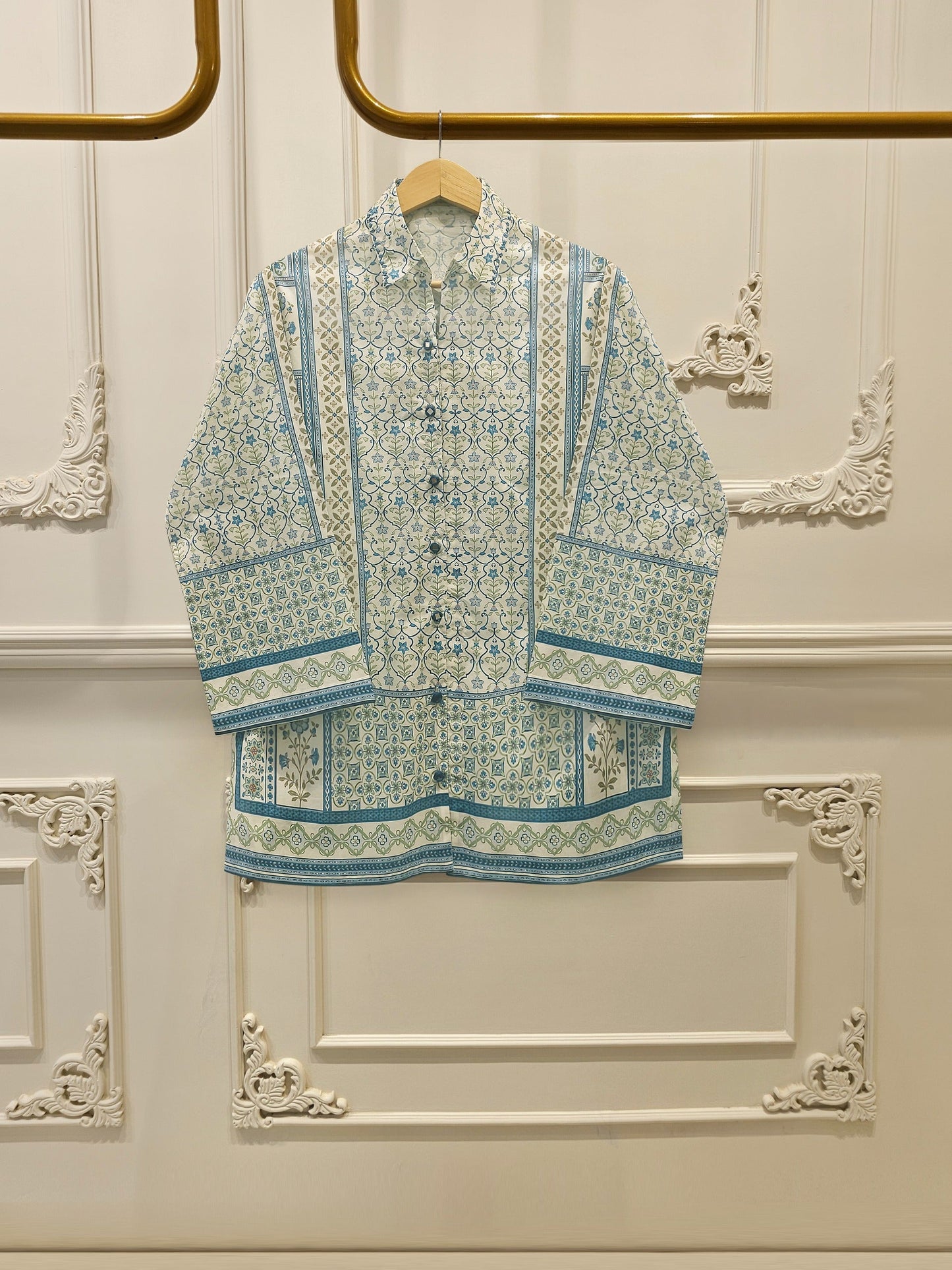 WS00070 | Digital Printed Embroidered Cambric Suit | Aghanoor Bridal