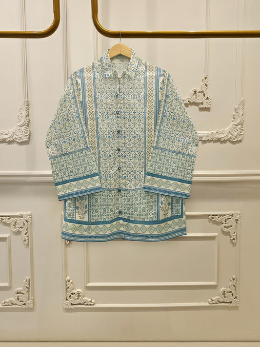 WS00070 | Digital Printed Embroidered Cambric Suit | Aghanoor Bridal