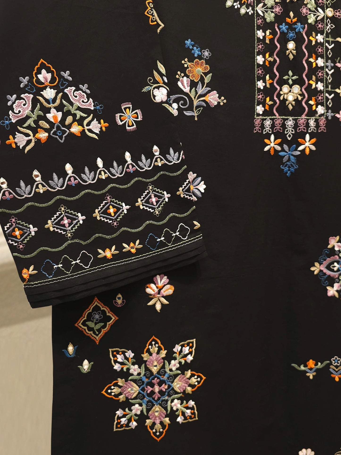 S112805 | Embroidered Cambric Suit | Aghanoor Bridal