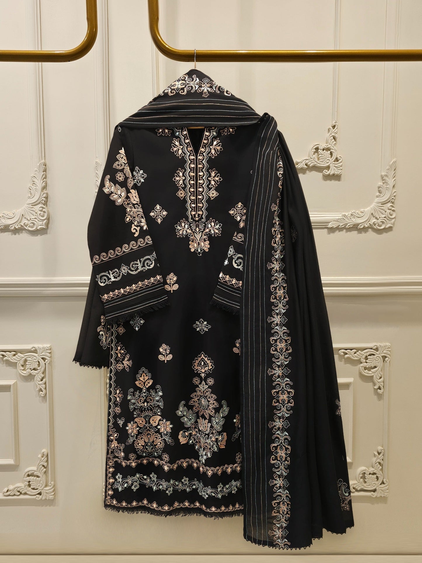 S112807 | Embroidered Kora Cotton Suit | Aghanoor Bridal