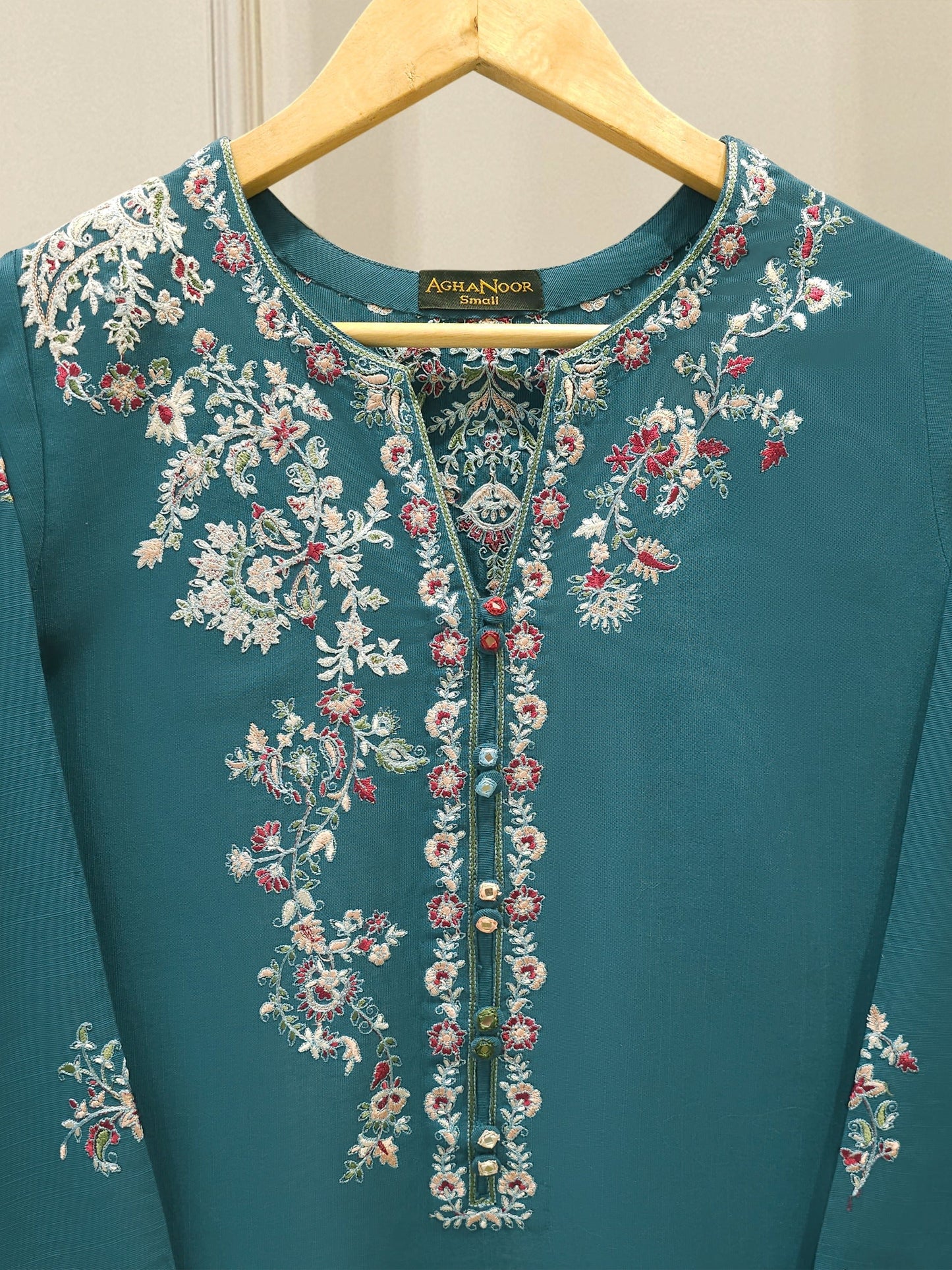 S112850 | Embroidered Khaddar Suit | Aghanoor Bridal