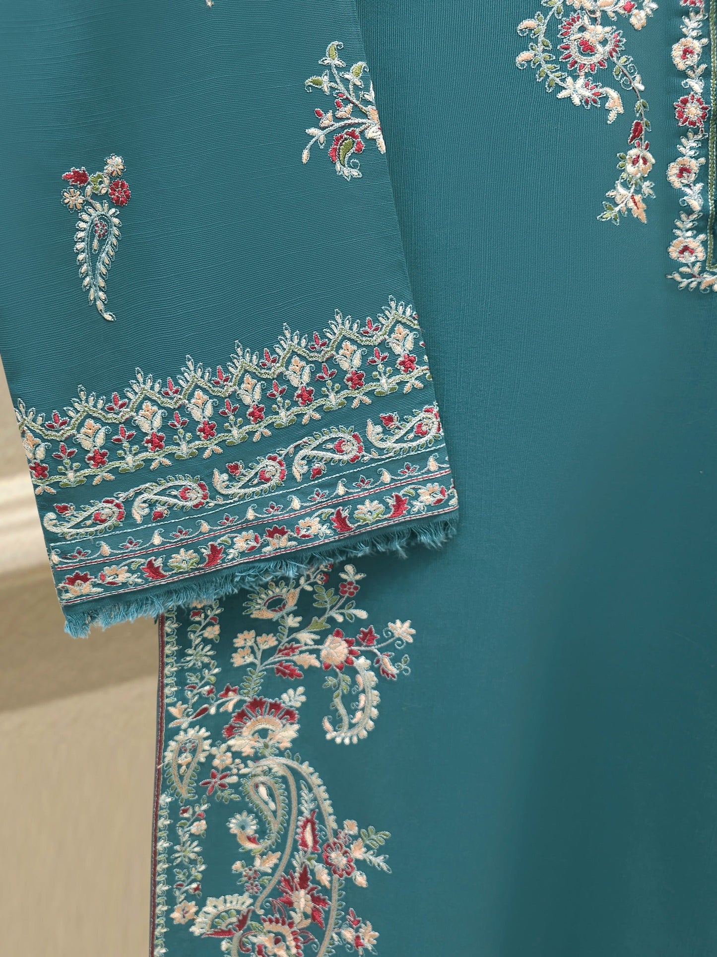 S112850 | Embroidered Khaddar Suit | Aghanoor Bridal