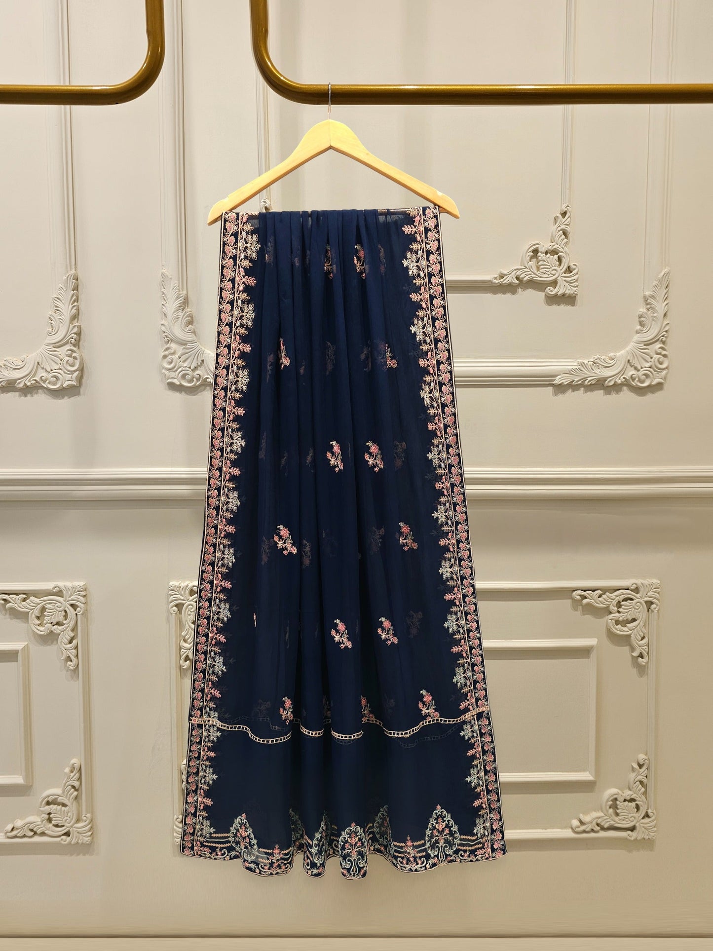 S112857 | Pure Embroidered Cotton Net Suit | Aghanoor Bridal