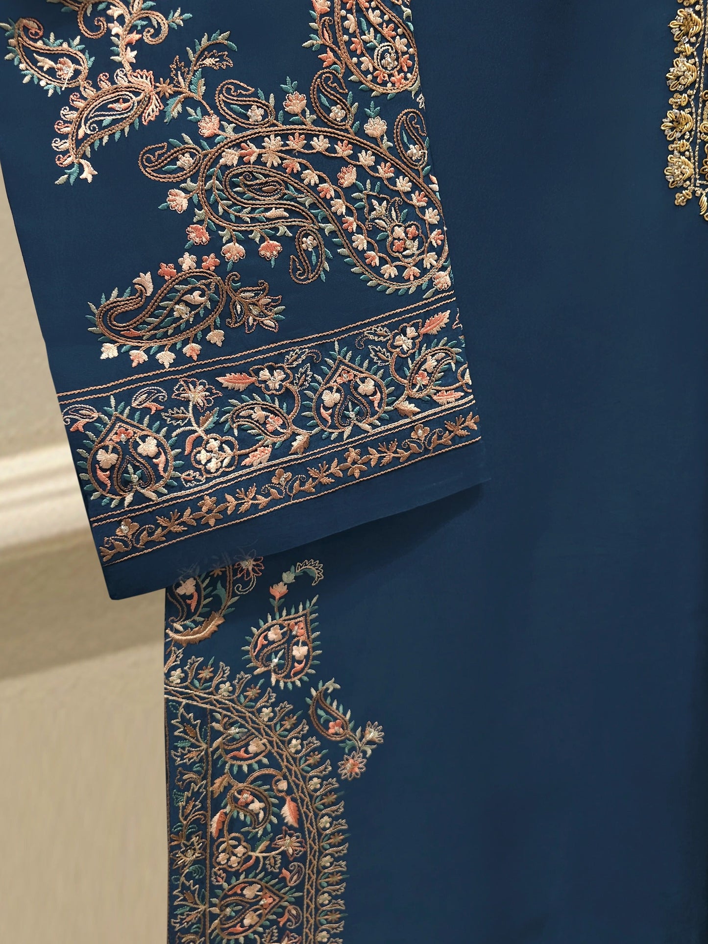 S112899 | Pure Embroidered Sheesha Silk Suit  | Aghanoor Bridal